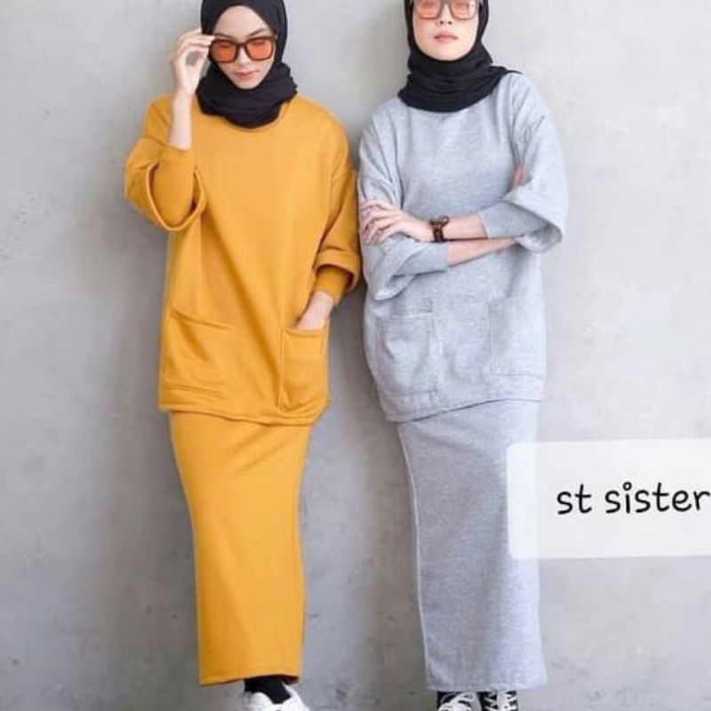 SETELAN RAJUT ROK POCKY / SETELAN WANITA 2IN1 KOREA / ONE SET REMAJA / KNIT SET / COMBO ROK + BOXY