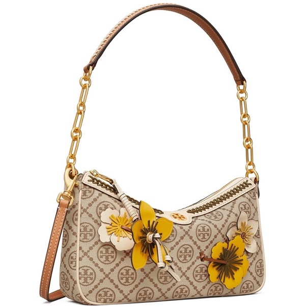 Tory Burch T Monogram Jacquard Braided Floral Studio  Shoulder Bag 88468