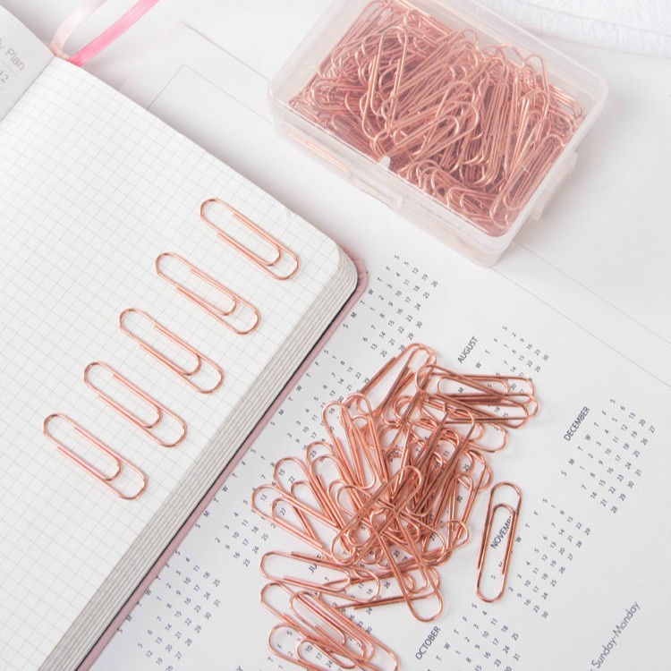 160 Pcs/set Rose Gold Color Creative Cute Shape Paper Clip for School Home Office Decoration