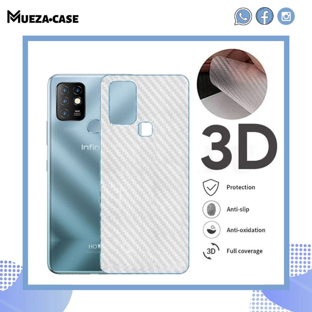 Anti Gores Belakang Sticker Fiber Carbon Xiaomi Redmi 4X 8 8 Pro 9 9A 9C 9T Note 5 7 8 9 10 11 11S P