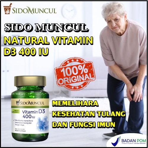 vitamin d 3 400 iu sidomuncul obat osteoporosis ampuh suplemen tulang untuk lansia original BPOM