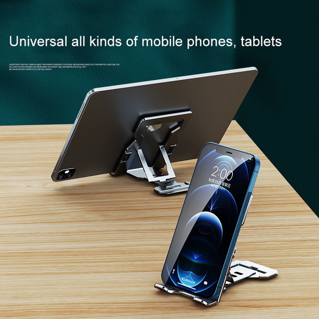 Hua T612 Stand Holder / Dudukan Ponsel / Tablet Model Lipat Bahan Aluminum Alloy Portabel Serbaguna Anti slip Untuk Meja