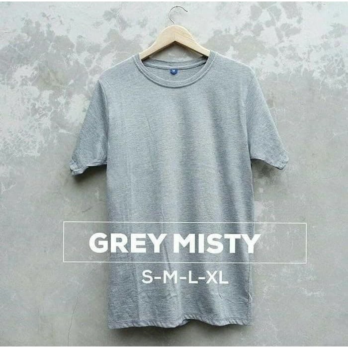 Jual Kaos Polos Lengan Pendek Softcombed 30s Warna Abu Misty Shopee