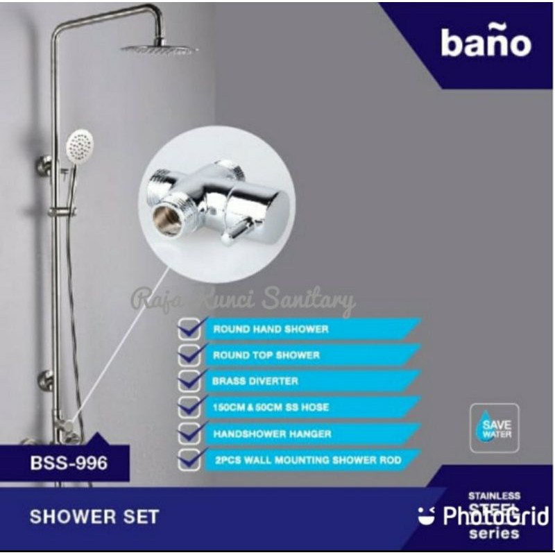 Shower Tiang Bulat Stainless SUS 304/Shower Column/Shower Set
