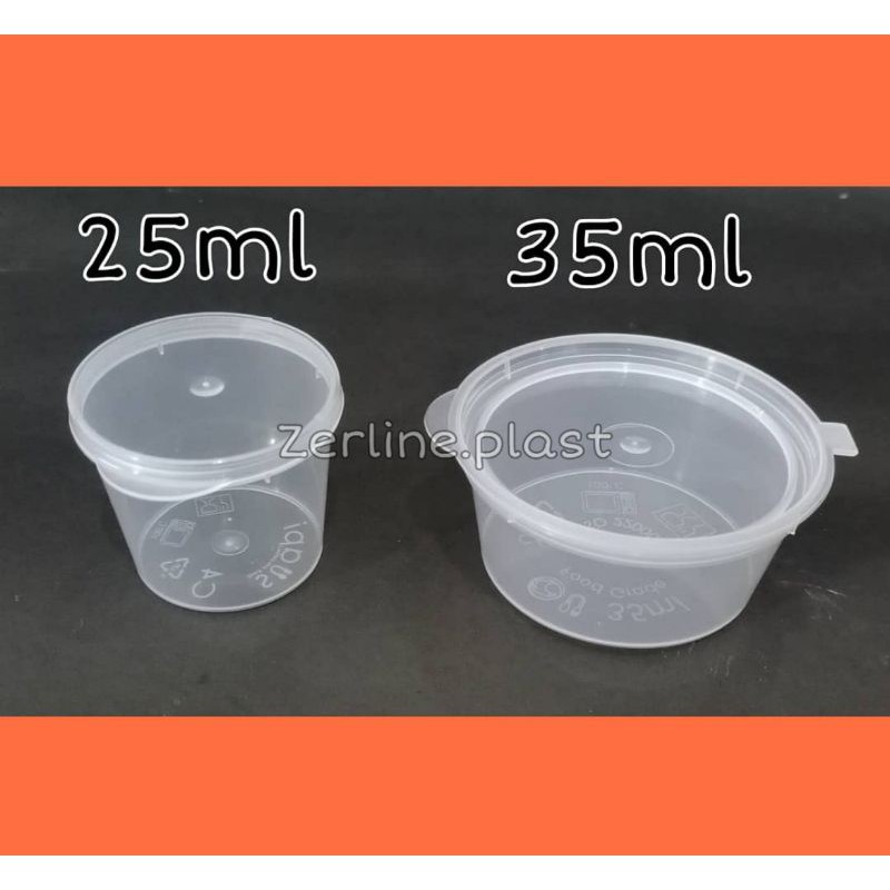 Sauce CONTAINER 25cm &amp; 35ml / Tempat Sauce - Sauce Container Plastik @50pcs