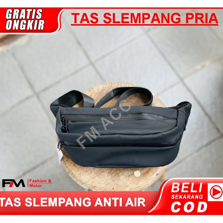 [HARGA PROMO] Tas Selempang Pria Tas Waistbag Tas Slempang Anti Air Keren &amp; Terbaru