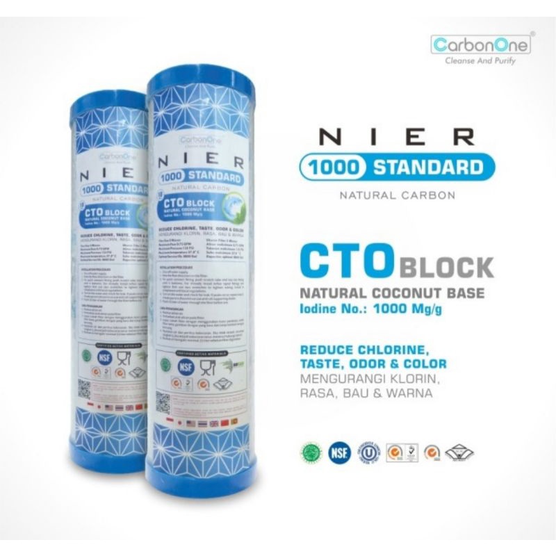 Filter Air CTO Carbon Block - Cartridge Nier 1000 Standard 10&quot; (Biru)