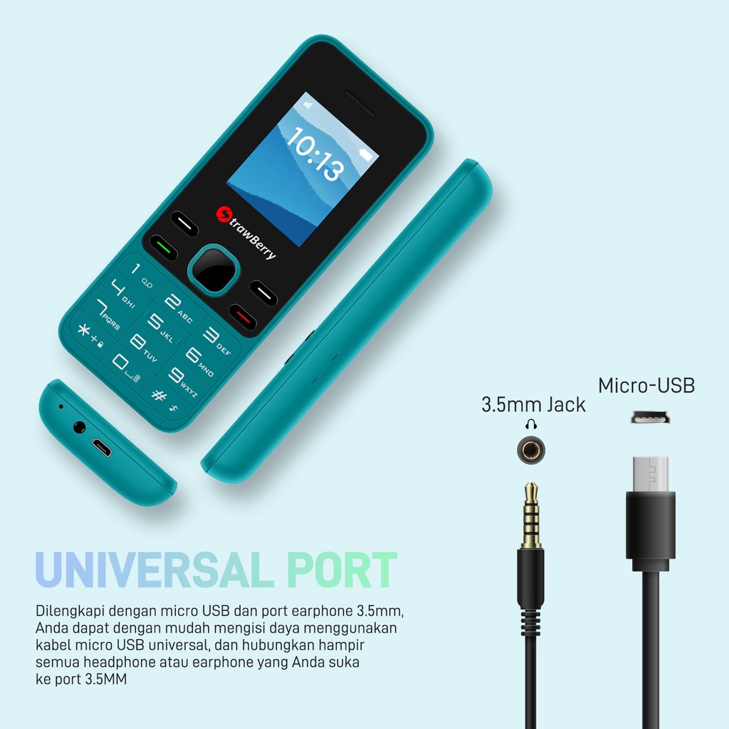 Strawberry ST77 REBORN HP GSM dual sim Handphone Jadul (Garansi Resmi)-2