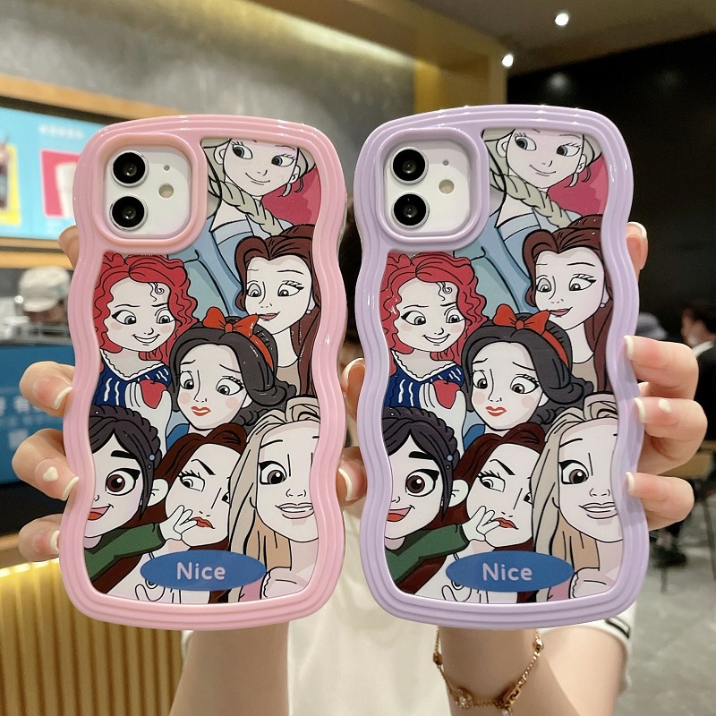 2 in 1 case Pelindung Tahan Jatuh Pola Kartun princess Untuk iPhone 11 12 13 Pro MAX X XR XS MAX