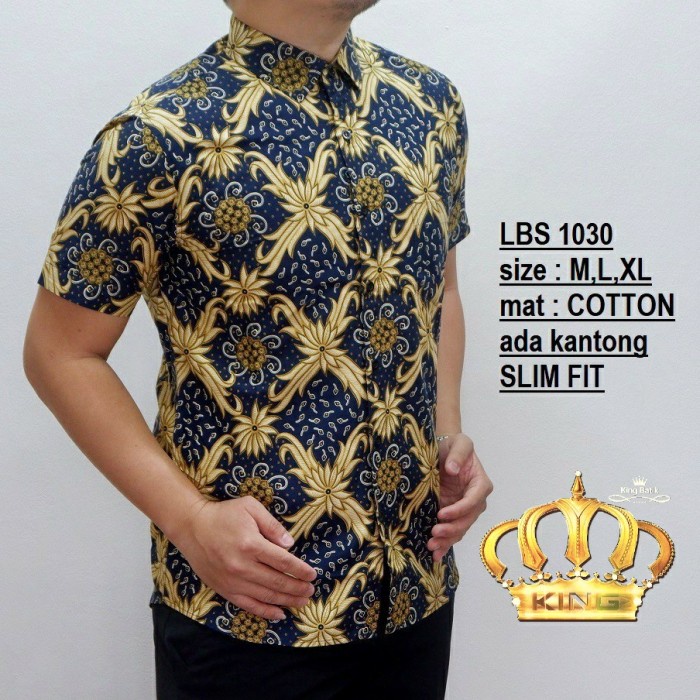 BAJU BATIK BAJU BATIK PRIA SLIM FIT KING BATIK LBS 1030 HEM AWET NEW ARRIVAL KEKINIAN SIMPEL TERLARI