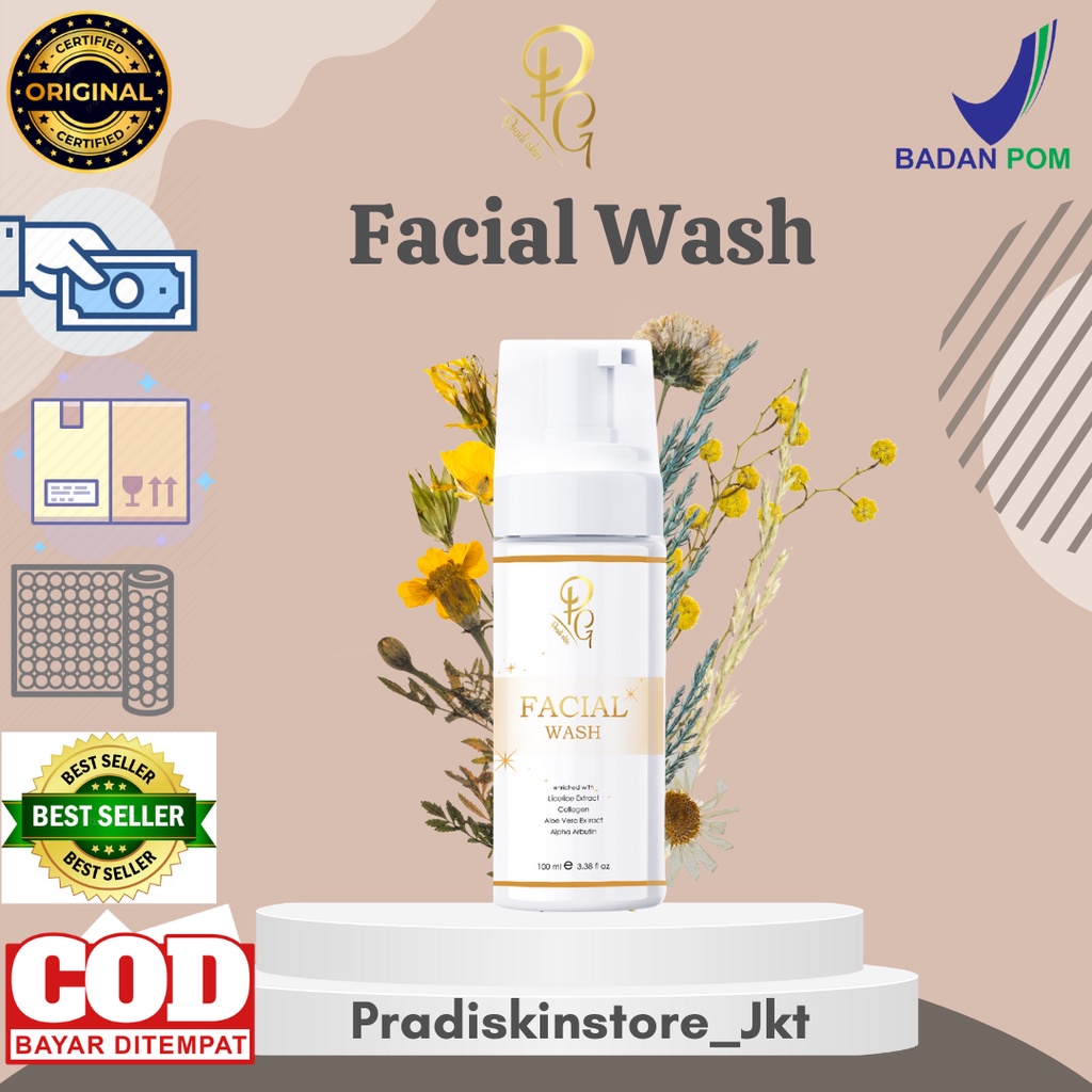FACIAL WASH SKINCARE PRADISKIN GLOW PREMIUM (FOAM)