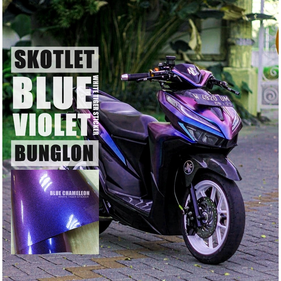 SKOTLET STIKER BUNGLON BLUE VIOLET CHAMELEON SKOTLET BIRU BUNGLON STIKER BUNGLON SCOTLITE BUNGLON SC