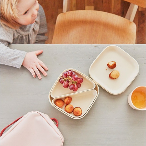 EKOBO Bamboo Square Bento Lunch Box - Lunchbox Anak Balita Sekolah Tempat Makan Bekal Bekel Divided