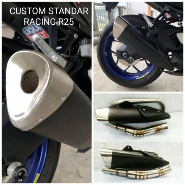 Knalpot standar racing custom r25 for vixion byson cbr150 cb150 mt15 r15 tiger megapro