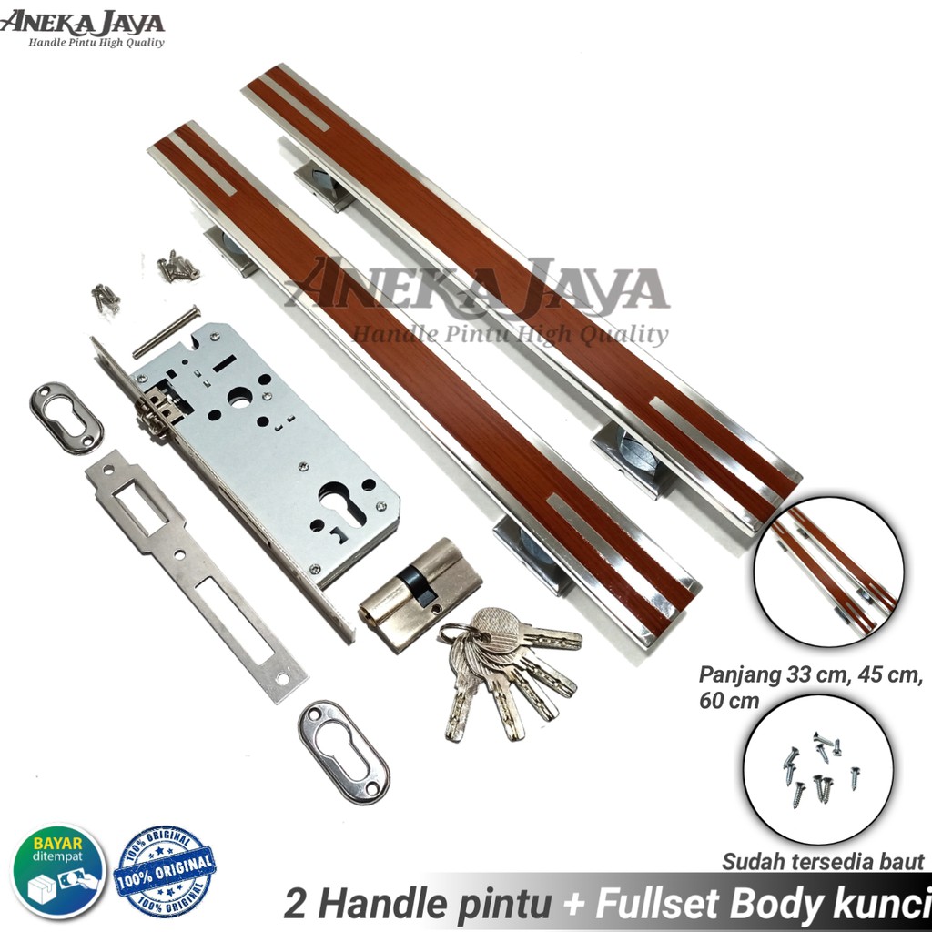 Satu set handle pintu rumah 35 cm 45 cm 60 cm murah modern tarikan pintu stainless gagang pintu baru