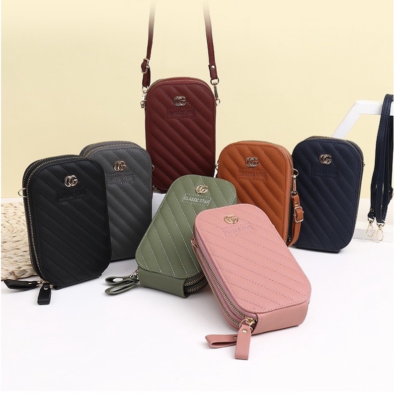 Tas Selempang Kulit Wanita Tas Kecil Dompet Hp Cewek Sling Bag C287