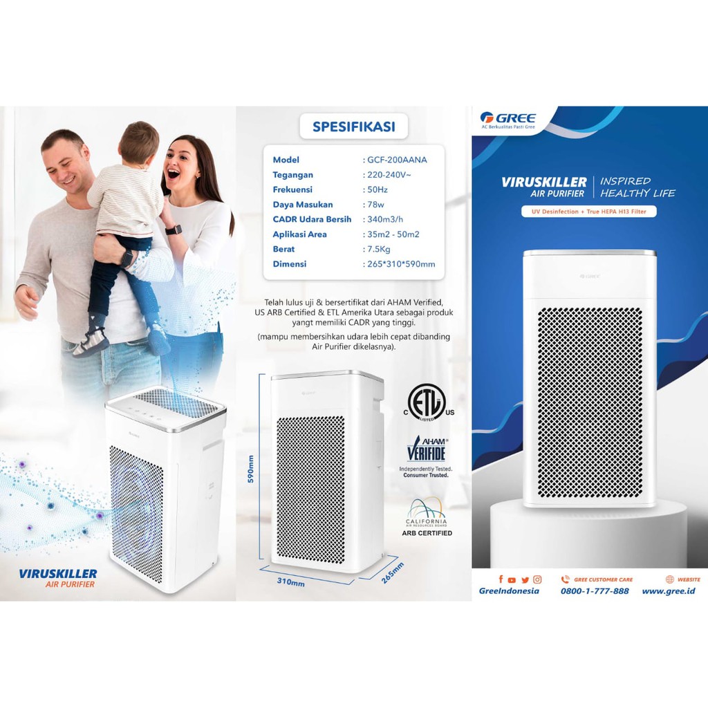 Jual GREE AIR PURIFIER VIRUS KILLER Indonesia