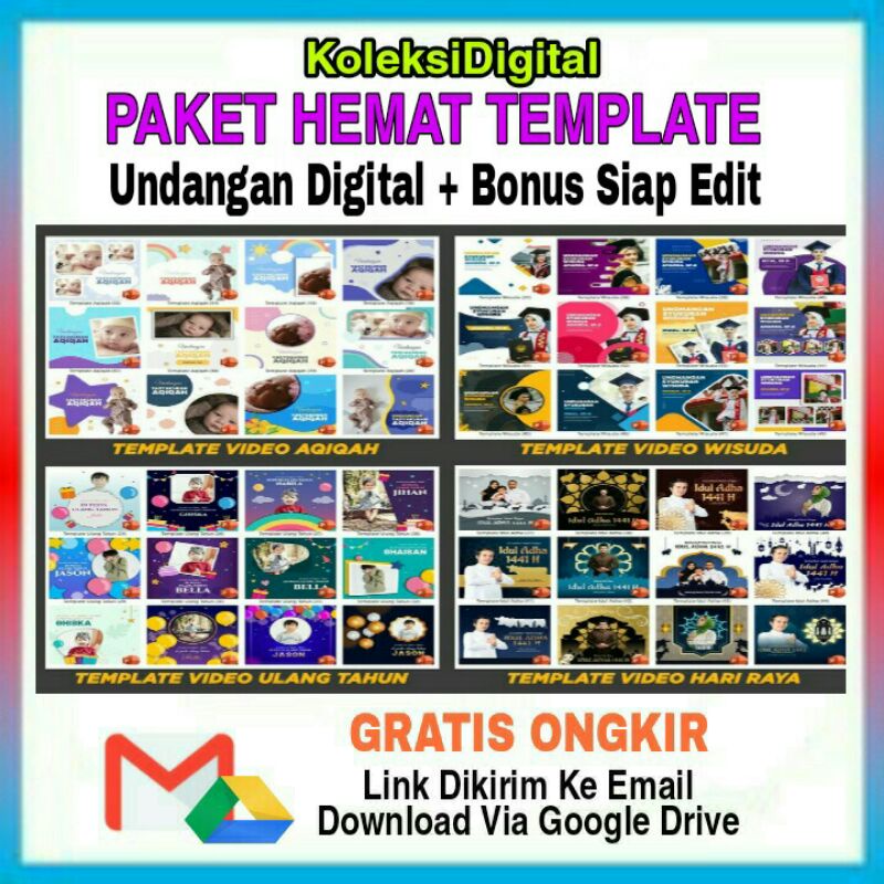 Template Video Undangan Aqiqah Ulang Tahun Wisuda wedding dan ucapan idul adha - ppt powerpoint