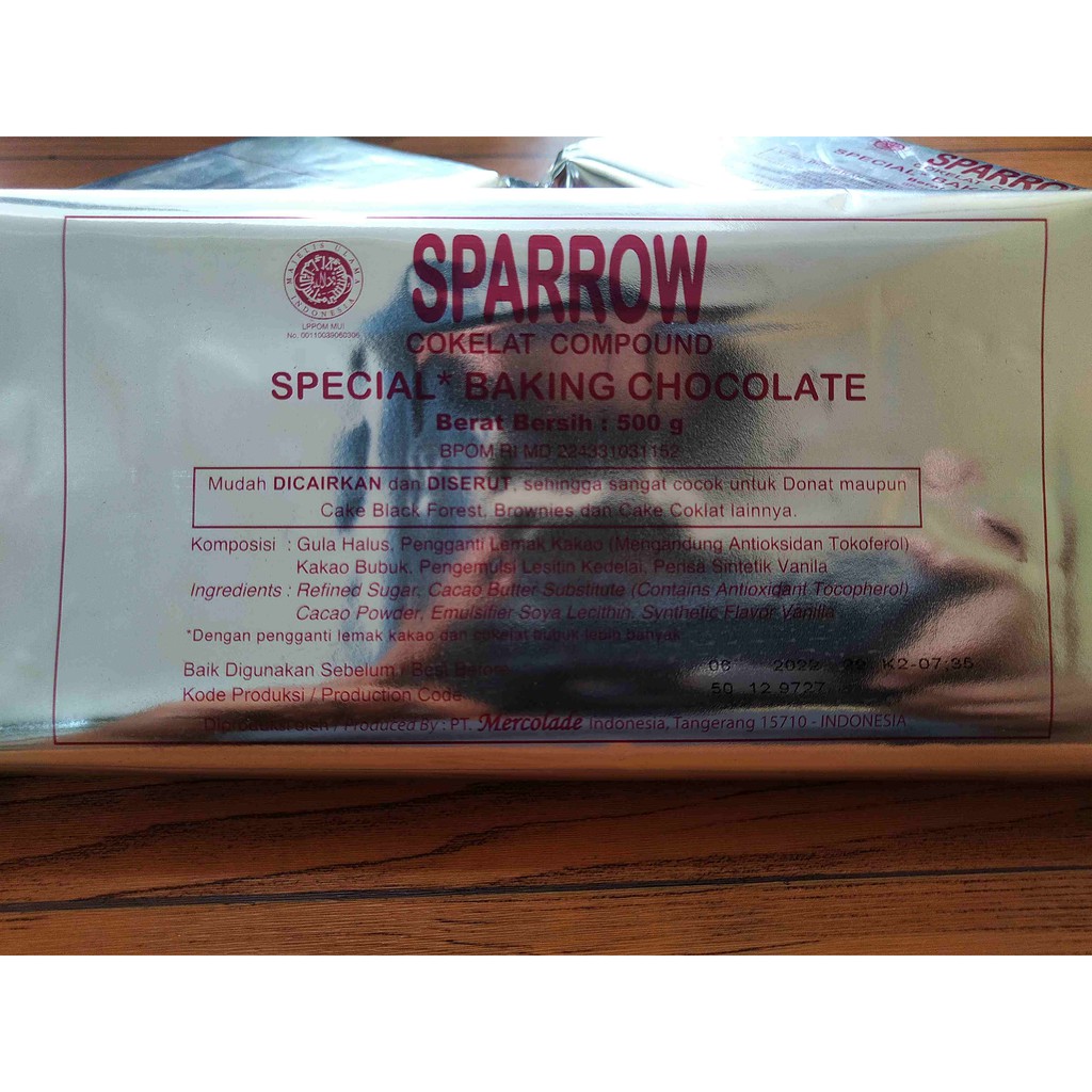 

SPARROW COKLAT COMPOUND 500GR/ Coklat batang / coklat serut