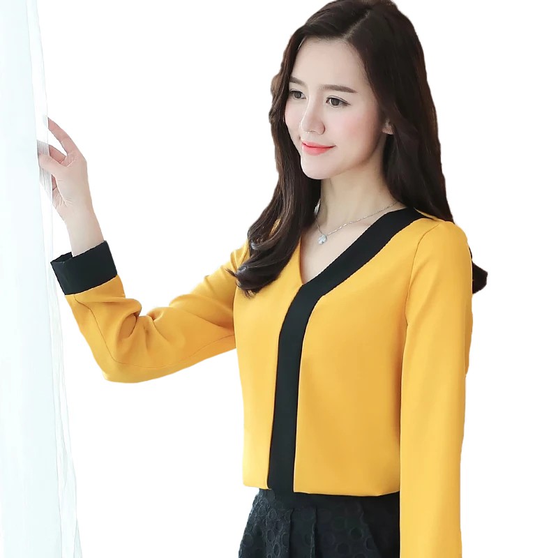 Blouse Tangan Panjang Wanita Gaya Korea Model Terbaru - XSHOP Titin