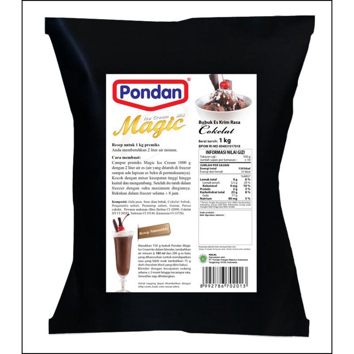 

BAHAN ESKRIM PONDAN RASA COKLAT 1KG / BUBUK ESKRIM