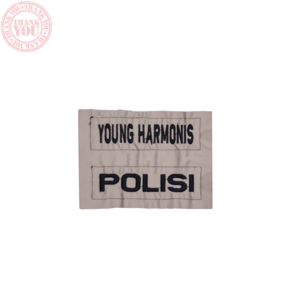 CUSTOM BORDIR PAPAN NAMA / ATRIBUT PDL POLISI Terbaru Nama Dada Bordir