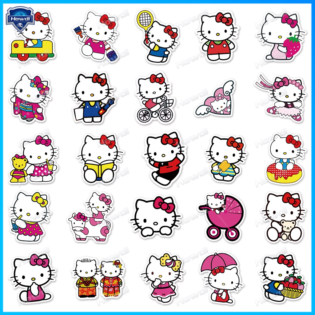 Stiker Kartun Hello Kitty Tahan Air Untuk Helm Motor