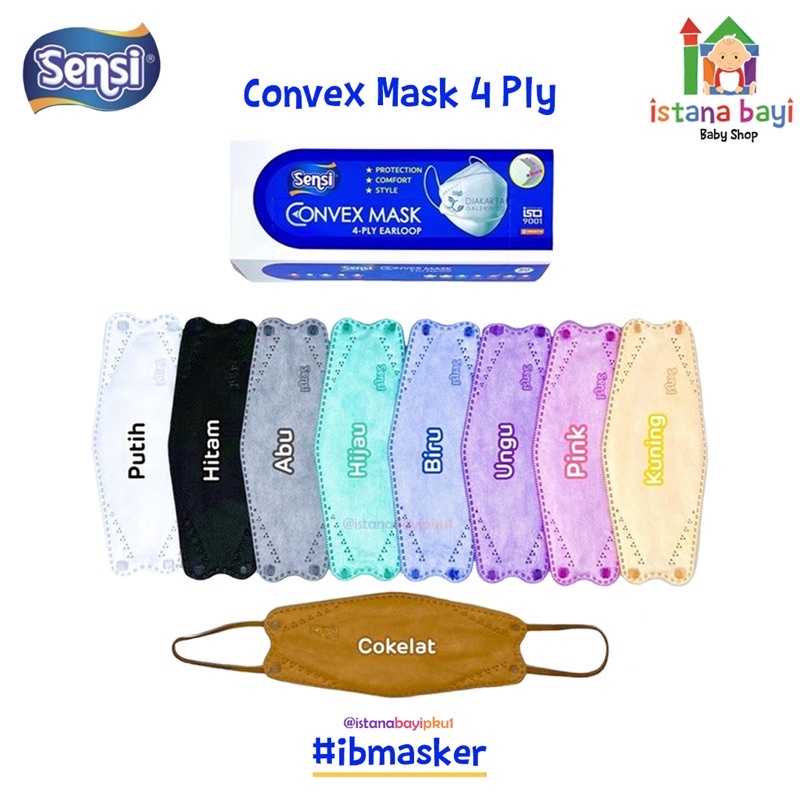 Masker Sensi Convex 4 Ply Earloop 3D Mask 4Ply Isi 20