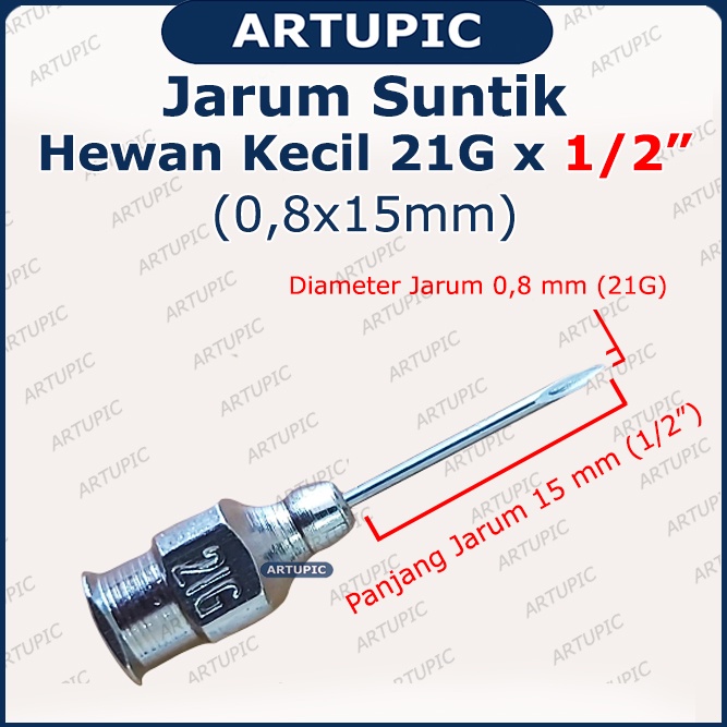 Jarum Suntik Vaksin Unggas Ayam 21G x 1/2 Inch Socorex 0.8 x 15 Mm Ayam Puyuh Kelinci Bebek Ikan Unggas Veterinary Hypodermic Needles