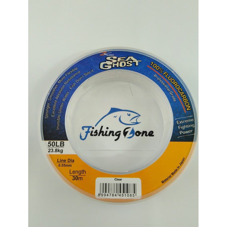 Team Kamikaze SEA GHOST Fluorocarbon Leader 30M Clear - 50LB AP-413