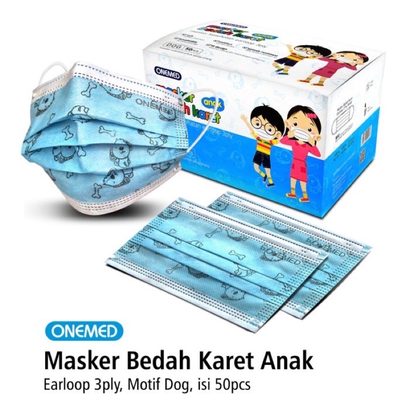 Masker ONEMED kids / Masker Maxhealty kids 3 Ply