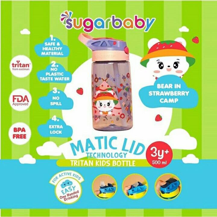 Sugar Baby Tritan Kid Bottle Special Straw, 2in1, Tritan Kid Bottle Matic Lid