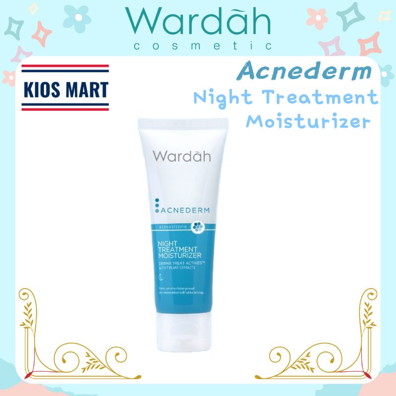 Wardah Acnederm Night Treatment Moisturizer 40ml | Pelembab Wajah Berjerawat