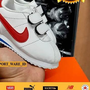 ✿ Sepatu Anak Laki Perempuan-Model Perekat-Putih Merah-Import ●