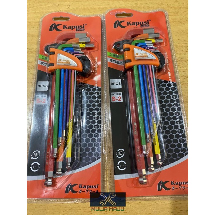 Kunci Kunci L Set /Kunci L Ballpoint Warna Warni /Hexagon Kapusi 9Pcs
