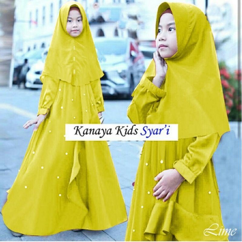 SYARI KANAYA KID MUTIARA, MOSCREPE, GAMIS HIJAB MUSLIM, MAXY DRESS