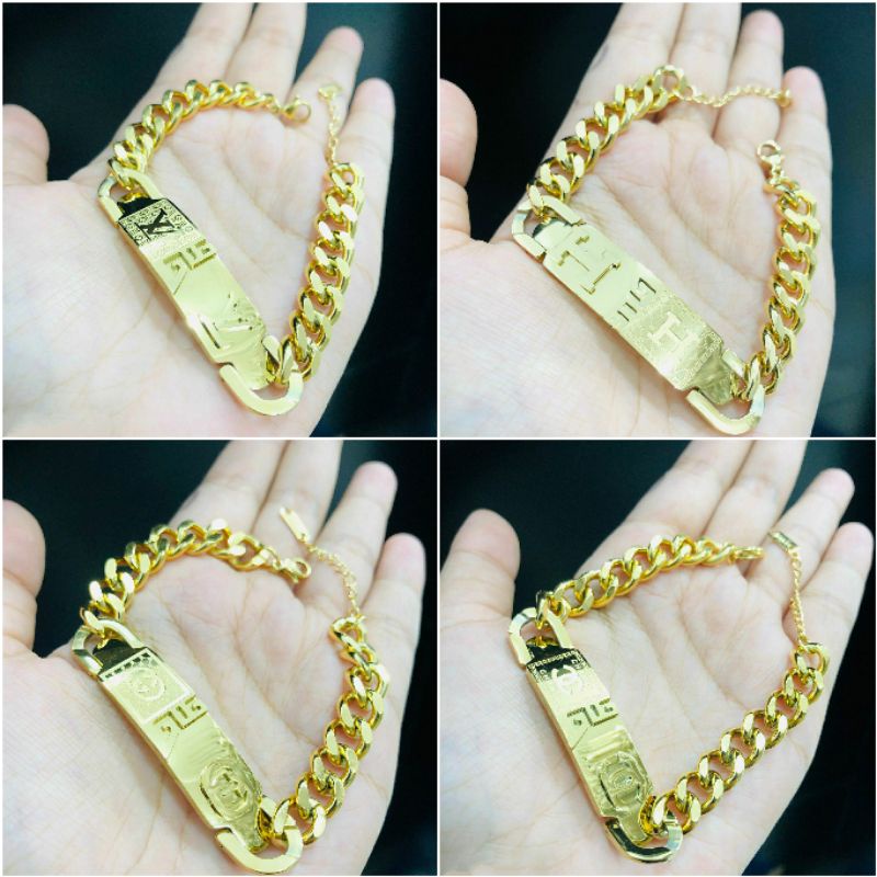 Fourfashion Gelang Titanium Plat Rante Kombinasi Premium AK04