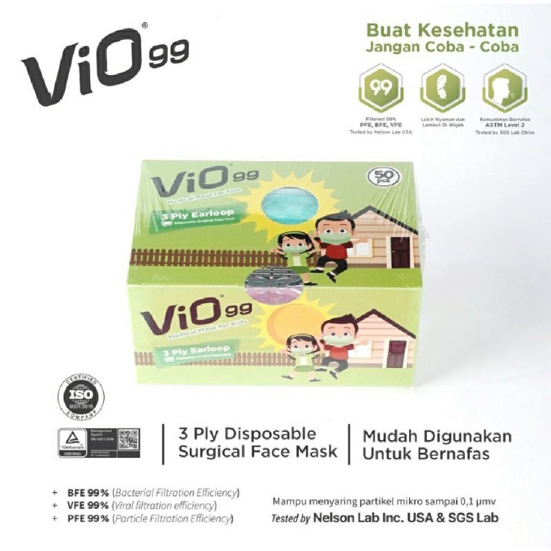Vio Kids Masker Medis - Masker Anak VIO 99 Masker Medis 3 Ply