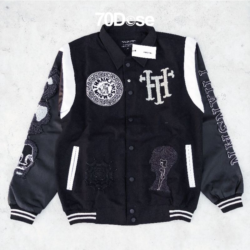 Thanksinsomnia - Varsity Jacket Sredher Black