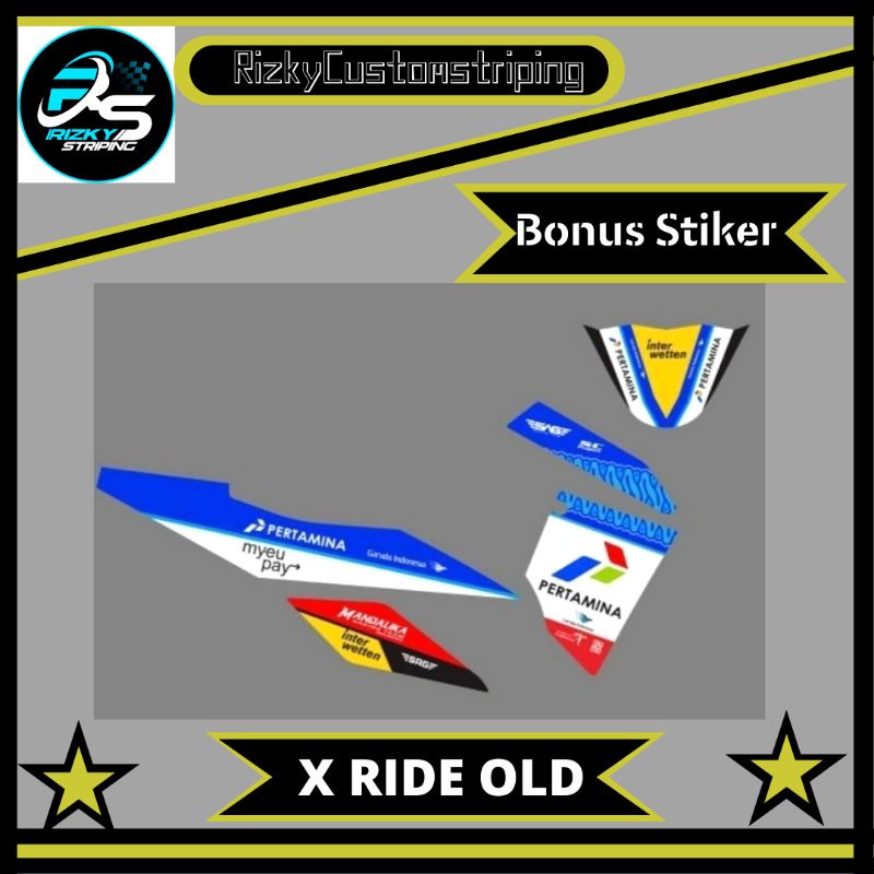 STIKER STRIPING VARIASI YAMAHA X RIDE OLD # MANDALIKA MOTIF# YAMAHA X RIDE OLD