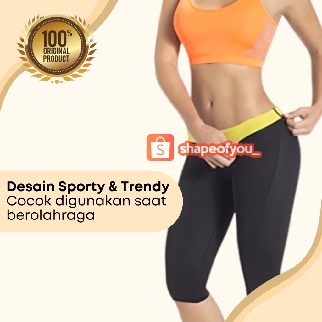 Celana pembakar pelangsing lemak perut buncit pinggang paha jumbo wanita xl xxl hotshaper slim pants