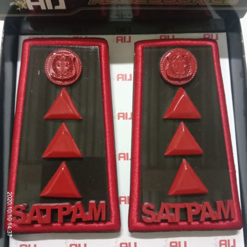 Tph security terbaru manager utama akrilik mika | Pangkat satpam gada utama 3 merah mika akrilik