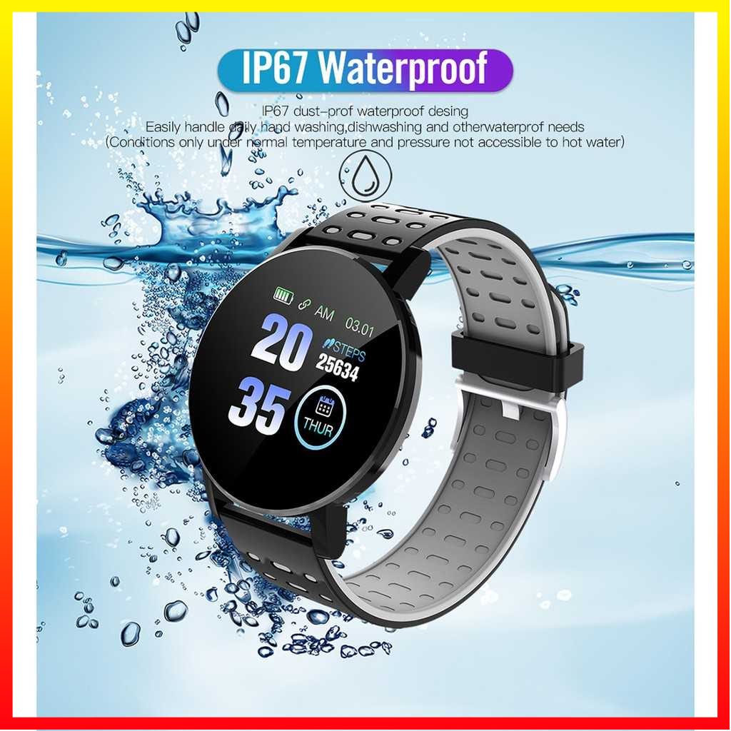 Jam Tangan Smartwatch Sport Fitness Tracker Heart Rate Phone Notification IP67 Waterproof - SKMEI 119 Plus - EMSM1QBK