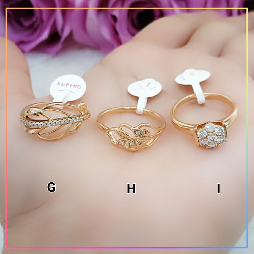 Cincin xuping cincin dewasa premium permata kilau perhiasan lapis emas gold A125