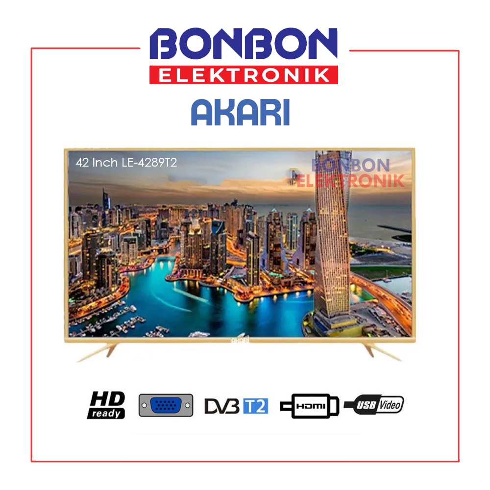 Akari LED Digital TV 42 Inch LE-4289T2 Full HD DVBT2 USB HDMI