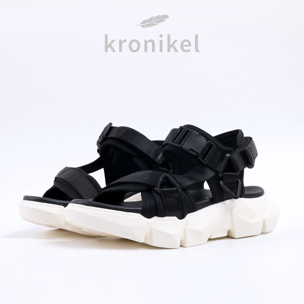 [PREMIUM LOKAL BRAND] KRONIKEL PROJECT // HANA 2-in-1 Sandals - Black