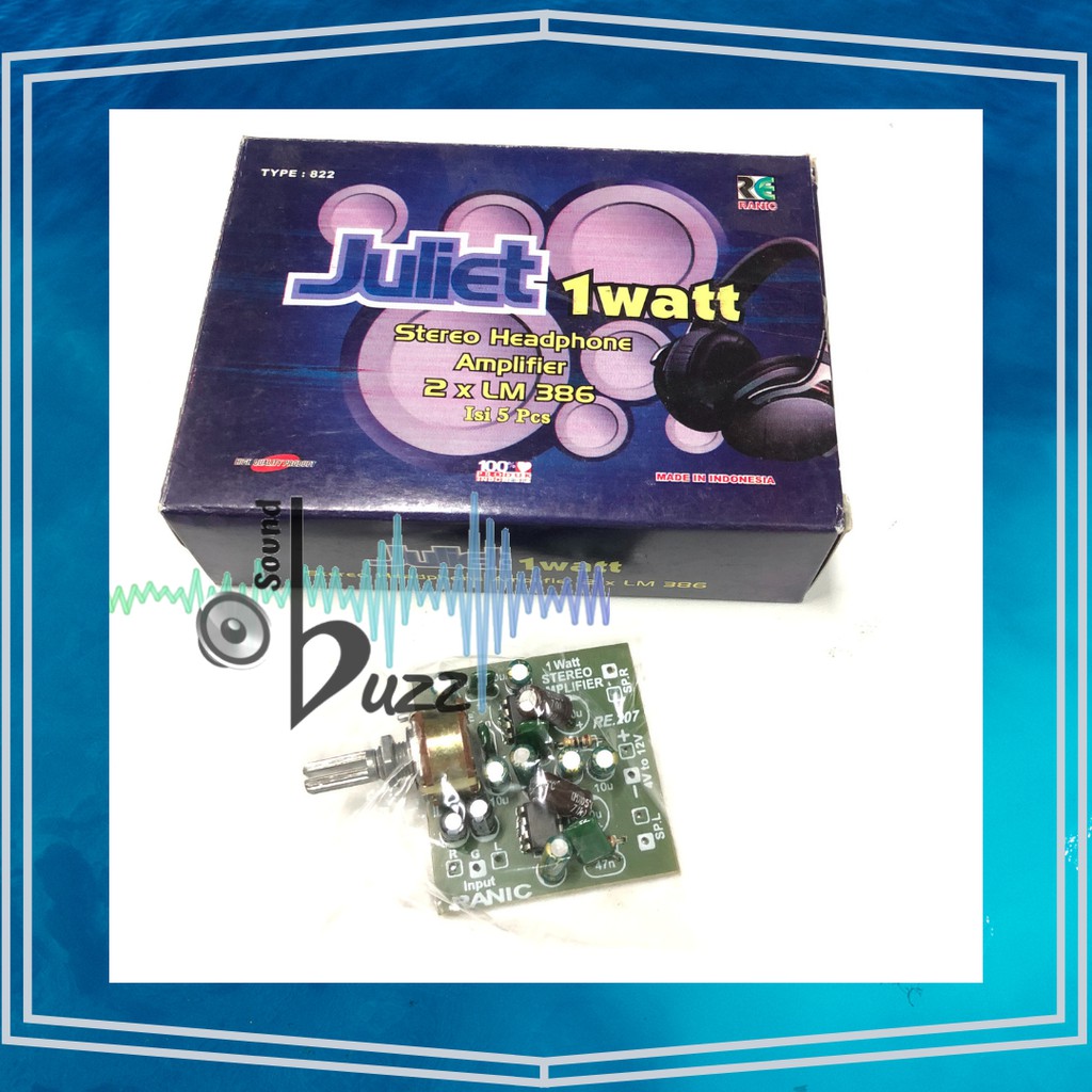 Ranic Juliet 1 Watt Stereo Headphone Amplifier 2 x LM 386 Type 822