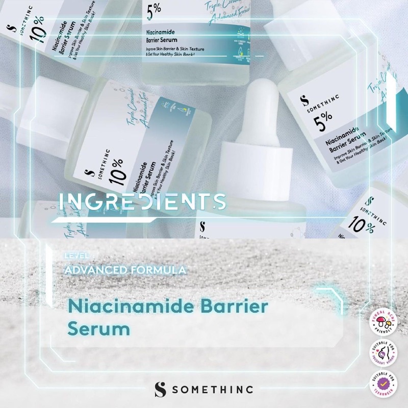 SOMETHINC Niacinamide Barrier Serum Indonesia / 5% 10% Moisture Sabi Beet Max Facial Wash Cleansing Essence Mist Toner Ampoule Eye Cream Creme Eye Gel Sunscreen Sleeping Mask Masker Moisturizer Body Scrub Lotion / Cushion Lip Tint Balm Sugar Wax Paket Oil