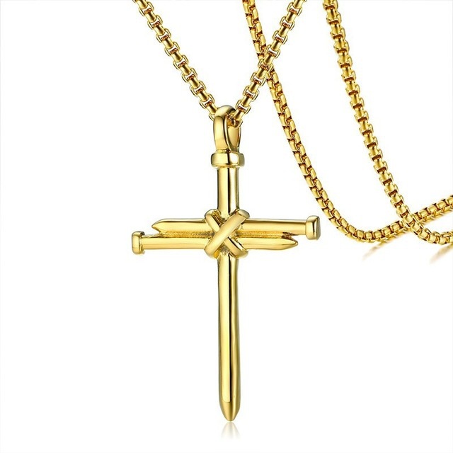 European and American cross men's pendant punk style personality men's necklace jewelry