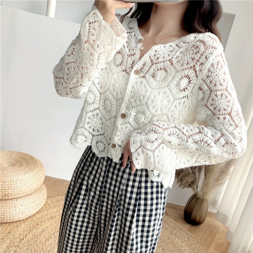 Hexagon Crochet Cardigan 39110 3M-1